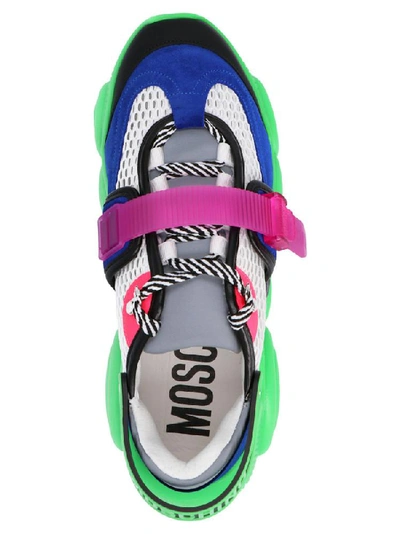 Shop Moschino Teddy Fluro Sneakers In Green