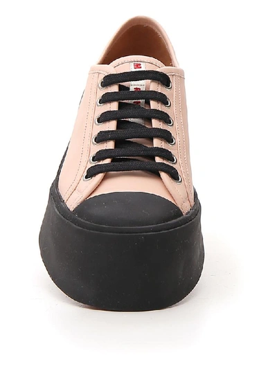 Shop Marni Contrast Chunky Sole Sneakers In Pink