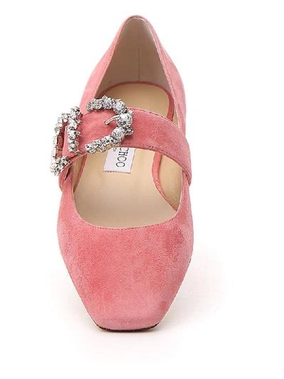 Shop Jimmy Choo Goodwin Embellished Ballerinas In Pink