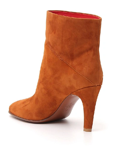 Shop Valentino Garavani Vlogo Ankle Boots In Brown