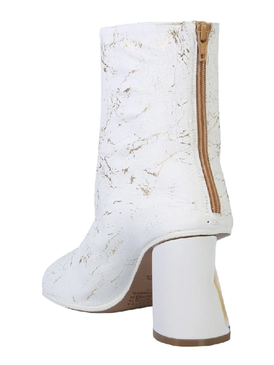 Shop Maison Margiela Crushed Ankle Boots In White