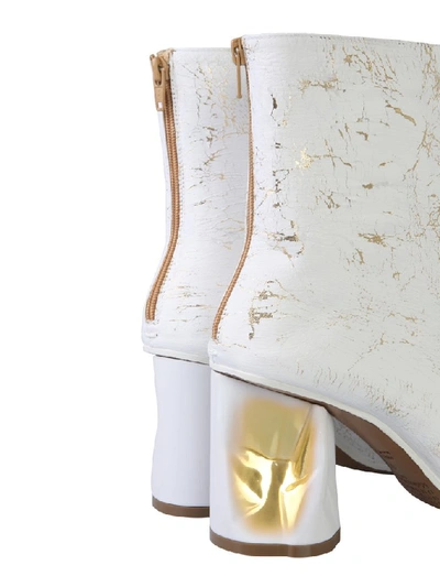 Shop Maison Margiela Crushed Ankle Boots In White