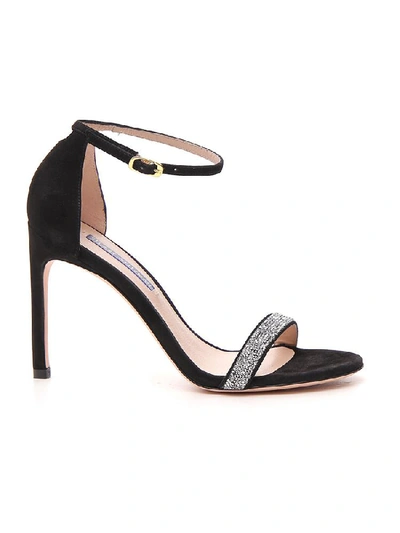 Shop Stuart Weitzman Nudistsong Embellished Heels In Black