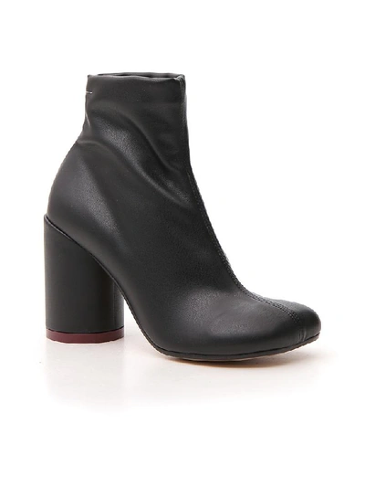 Shop Mm6 Maison Margiela Asymmetric Toe Ankle Boots In Black