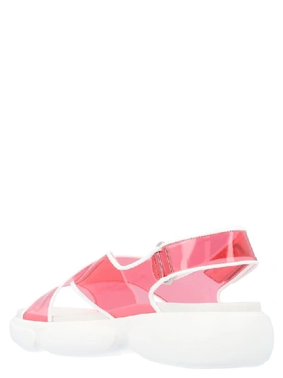 Shop Prada Cloudbust Crossover Logo Sandals In Pink