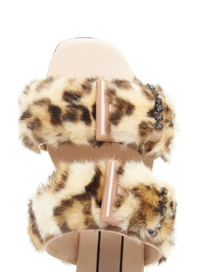 Shop N°21 Double Strap Fur Sandals In Multi