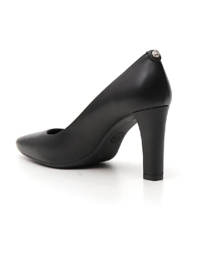 Shop Michael Michael Kors Pointed Toe Leather Pumps In Black