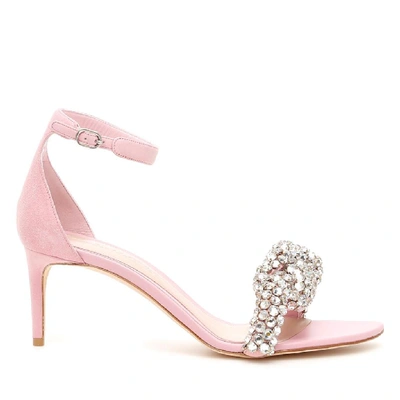 Shop Alexander Mcqueen Embellished Heeled Sandals In Pink