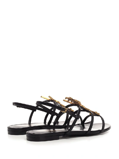 Shop Saint Laurent Cassandra Logo Sandals In Black