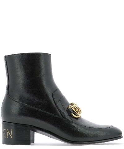 Shop Gucci Horsebit Chain Ankle Boots In Black