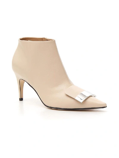 Shop Sergio Rossi Heeled Ankle Boots In Beige
