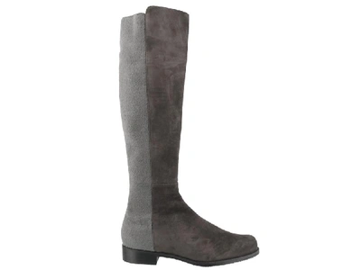 Shop Stuart Weitzman Halfnhalf Stretch Boots In Grey