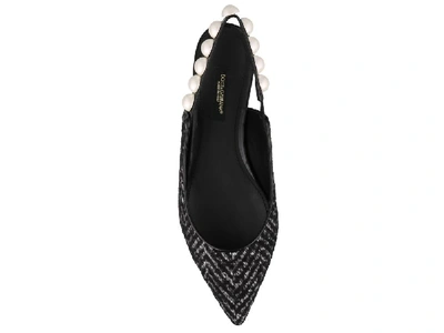 Shop Dolce & Gabbana Embellished Slingback Mules In Black