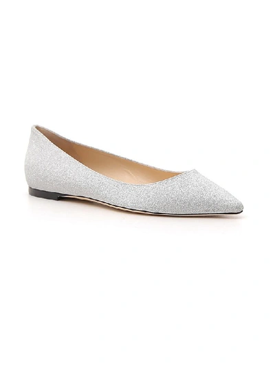 Shop Jimmy Choo Romy Flat Shoes In Silver