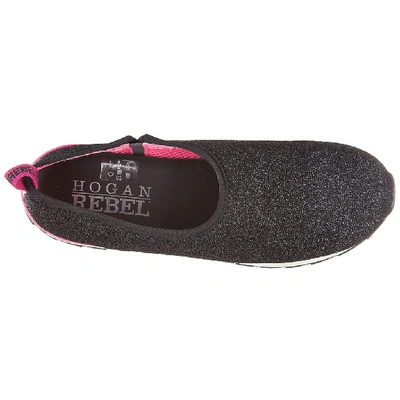Shop Hogan Rebel Two Toned Slip On Sneakers In Black