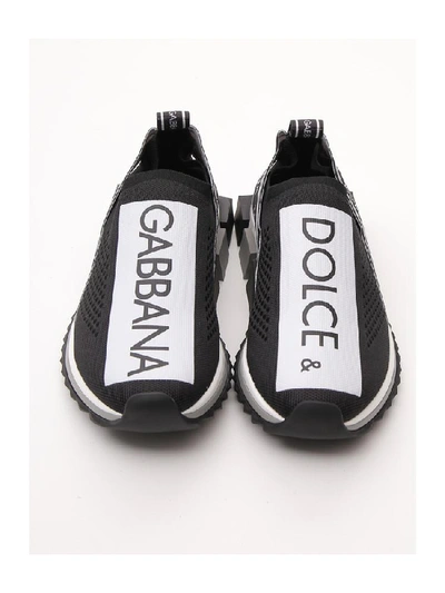 Shop Dolce & Gabbana Logo Slip On Sneakers In Black