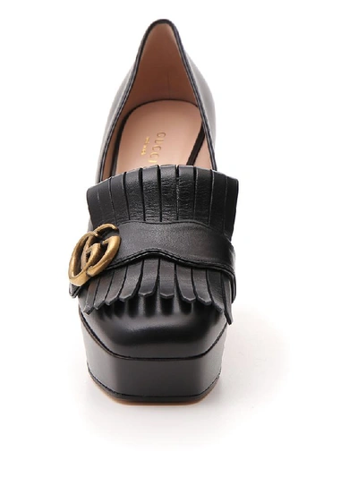 Shop Gucci Gg Fringed Platform Pumps In Black