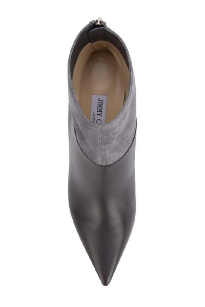 Shop Jimmy Choo Beyla 85 Pointed Toe Ankle Boots In Grey