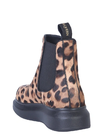 Shop Alexander Mcqueen Leopard Hybrid Chelsea Boots In Animalier