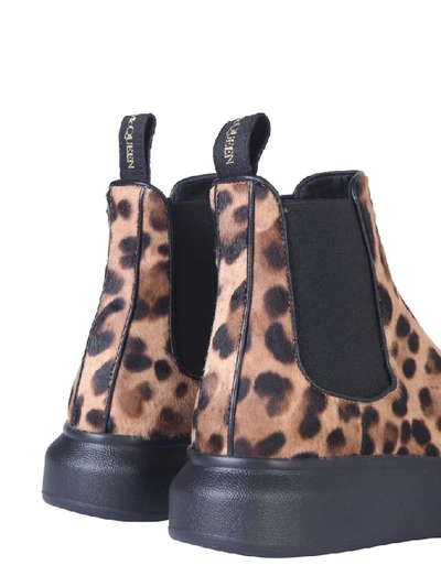 Shop Alexander Mcqueen Leopard Hybrid Chelsea Boots In Animalier