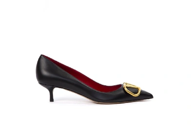 Shop Valentino Garavani Vlogo Plaque Pointed Toe Pumps In Black