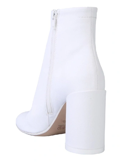 Shop Mm6 Maison Margiela Block Heel Boots In White