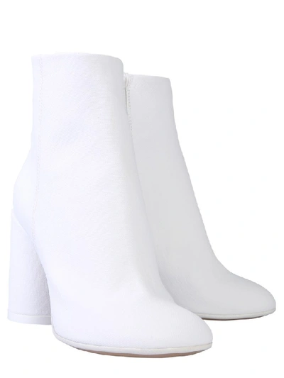 Shop Mm6 Maison Margiela Block Heel Boots In White