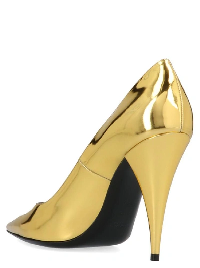 Shop Saint Laurent Kiki Pumps In Gold