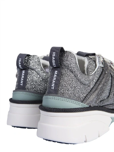 Shop Isabel Marant Étoile Isabel Marant Kindsay Metallic Panelled Sneakers In Silver