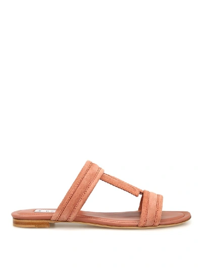 Shop Tod's Double T Logo Sandals In Pink