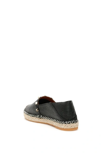 Shop Valentino Garavani Rockstud Espadrilles In Nero Light Cuir Naturale