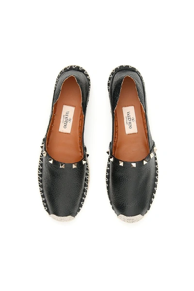 Shop Valentino Garavani Rockstud Espadrilles In Nero Light Cuir Naturale