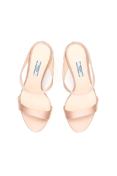 Shop Prada Stiletto Mules In Beige