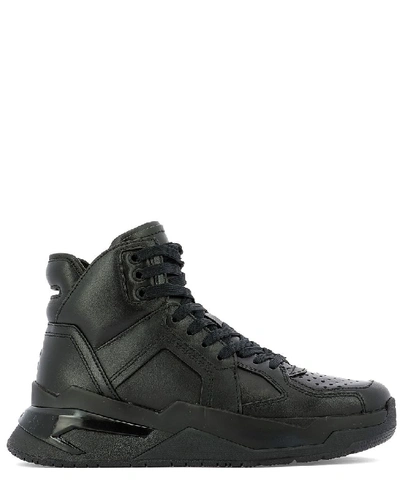 Shop Balmain B Ball Logo Embossed High Top Sneakers In Black