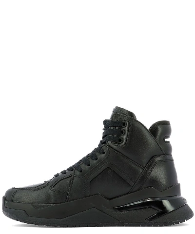 Shop Balmain B Ball Logo Embossed High Top Sneakers In Black