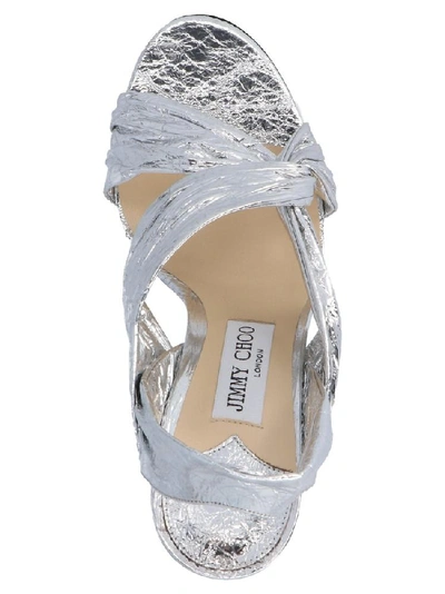 Shop Jimmy Choo Lalia 100 Sandals In Silver
