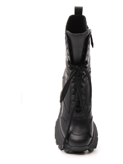 Shop Miu Miu Panelled Platform Combay Boots In Black