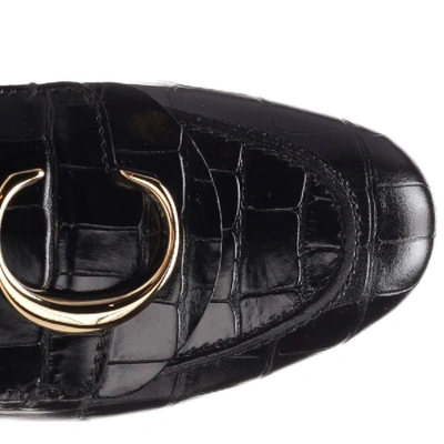 Shop Chloé C Logo Loafers In Black