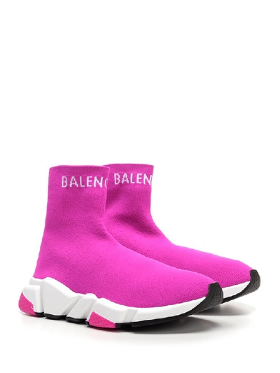 Shop Balenciaga Speed High Sock Sneakers In Pink