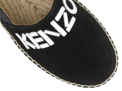 Shop Kenzo Logo Espadrilles In Black