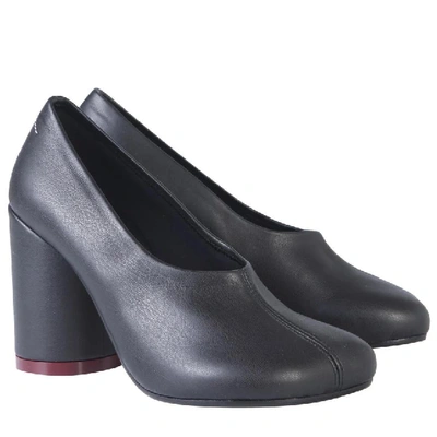 Shop Mm6 Maison Margiela Round Toe Pumps In Black