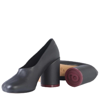 Shop Mm6 Maison Margiela Round Toe Pumps In Black