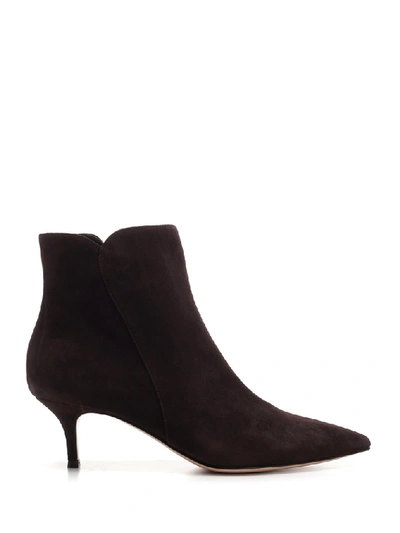 Shop Gianvito Rossi Zipped Ankle Boots In Brown