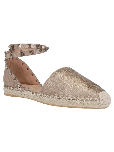 Shop Valentino Garavani Metallic Espadrilles In Gold