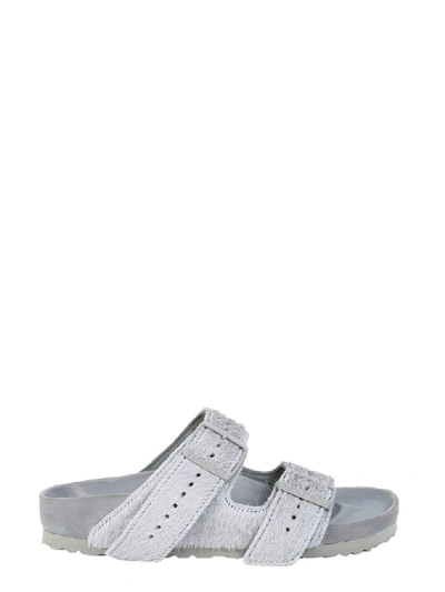 Shop Rick Owens X Birkenstock Arizona Fur Sandals In Grey
