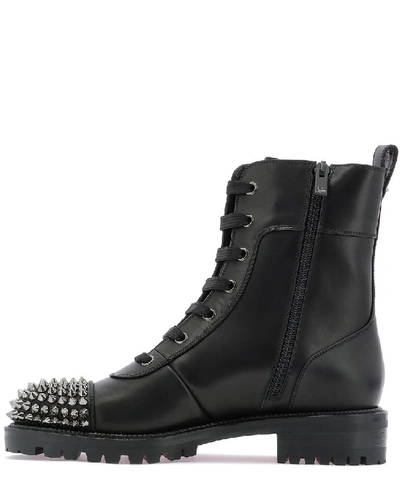 Shop Christian Louboutin Studded Lace In Black
