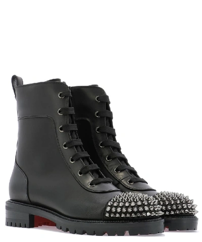 Shop Christian Louboutin Studded Lace In Black