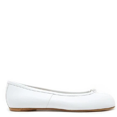 Shop Maison Margiela Tabi Ballerina Flat Shoes In White