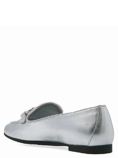 Shop Ferragamo Salvatore  Gancini Moccasin In Silver