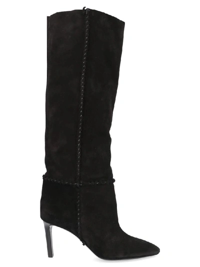 Shop Saint Laurent Heeled High Boots In Black